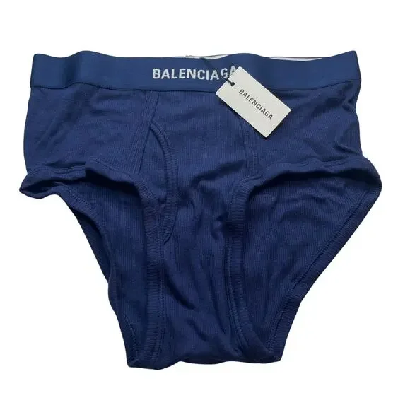 10-12 BALENCIAGA Men's Underwear Briefs 3-PACK Blue Medium
